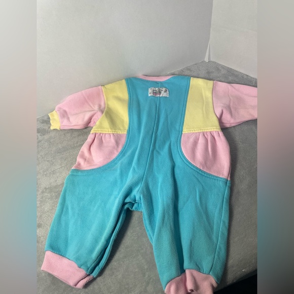 vintage Buster Brown pastel colorblock long-sleeve onesie romper outfit. 6/9 M - Picture 4 of 5